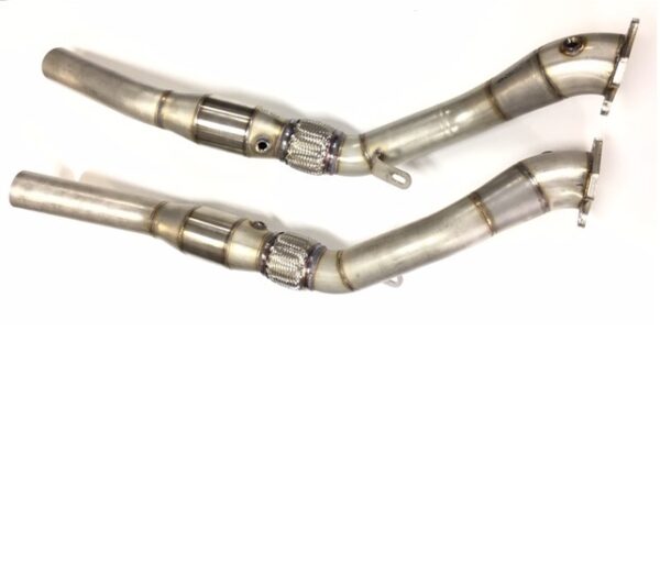 76mm Edelstahl Downpipe Audi A6 2,7T / S4 / RS4 200 Zellen - Paar